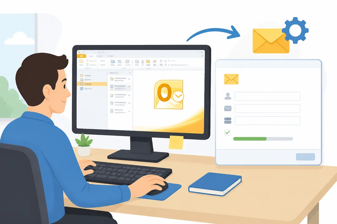 Ilustração: Como configurar e-mail no Outlook 2010