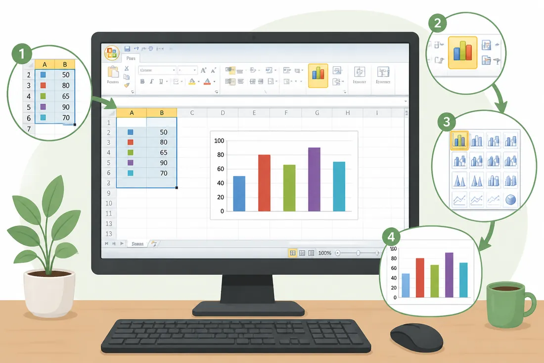 Ilustração: Como fazer gráfico no Excel 2010